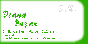 diana mozer business card