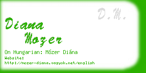 diana mozer business card